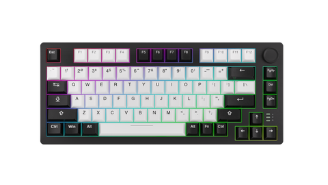 Ігрова механічна бездротова клавіатура DAREU EK75 Pro Black-White (UA) KB-EK75P-BW фото