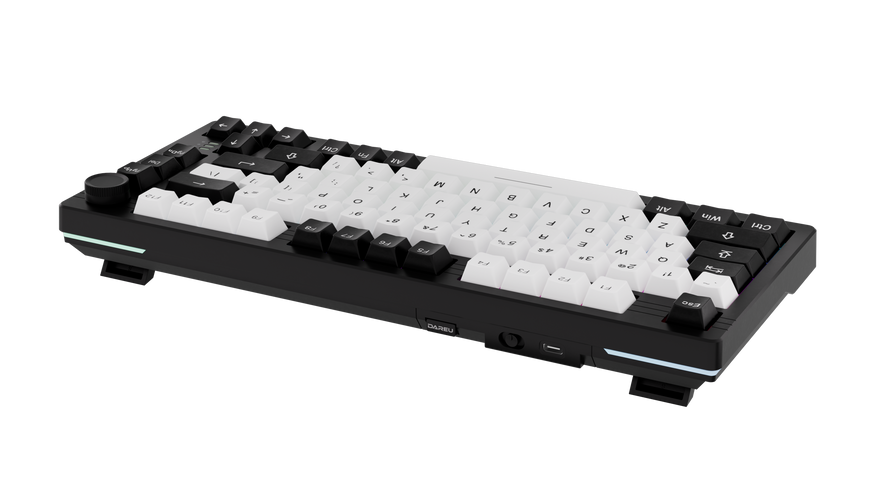 Игровая механическая беспроводная клавиатура DAREU EK75 Pro Black-White (UA) KB-EK75P-BW фото